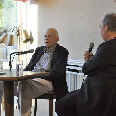 Professor Deiters und Stefan Körbel am Beginn des Interviews im Café Sibylle|Foto: (Buonarroti-Archiv/FG)